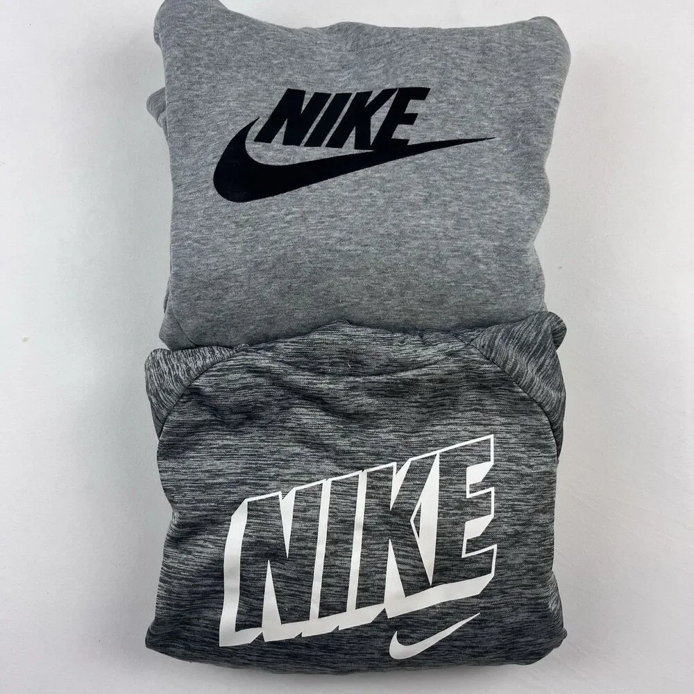 Nike Hoodie Bundle Set Youth Small YS Boys Sweatshirt Lot 2 Pullover Black Gray